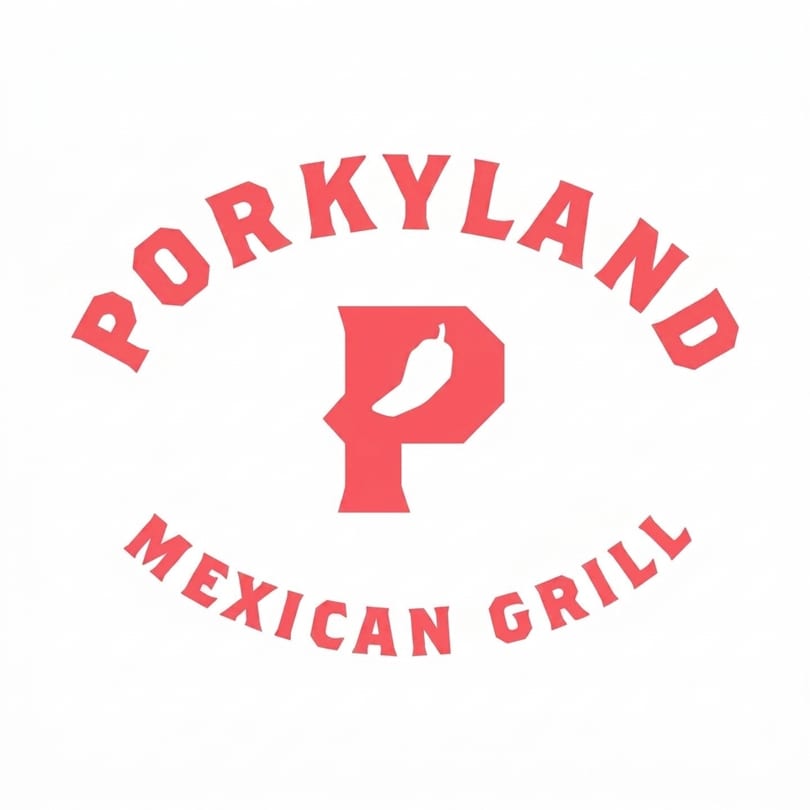 Porkyland Mexican Grill logo with a red 'P' containing a white chili pepper.